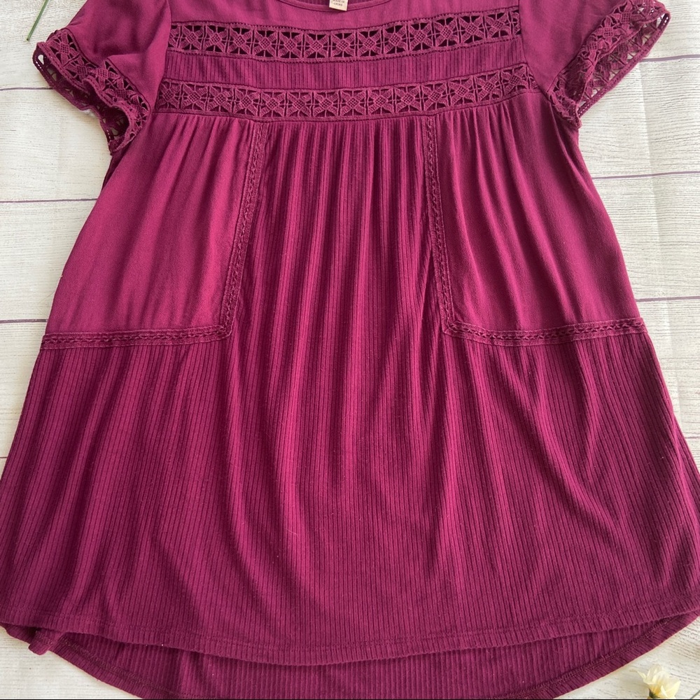 Knit Ribbed Short Sleeve Top - Picture 5 of 11